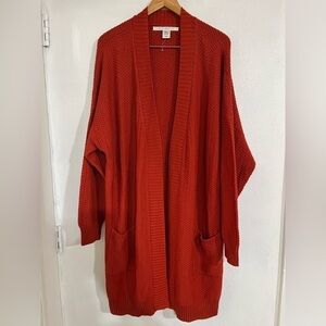 MAX studio woman 2X NWOT open cardigan spring fall rust color